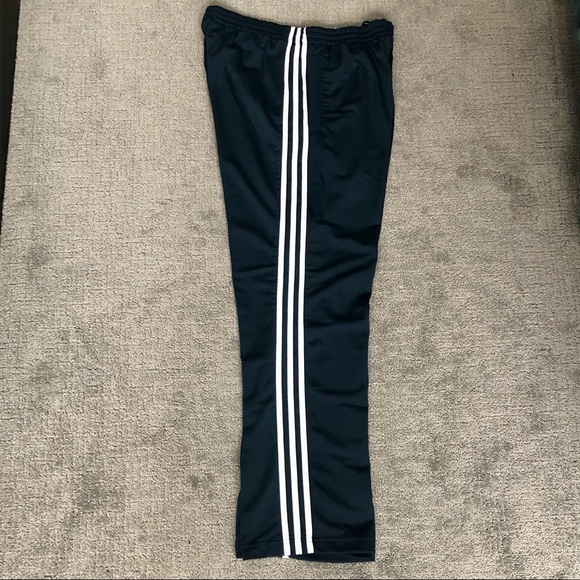ADIDAS Men’s Navy Blue and White Stripe Track Pants - Medium - Picture 3 of 15